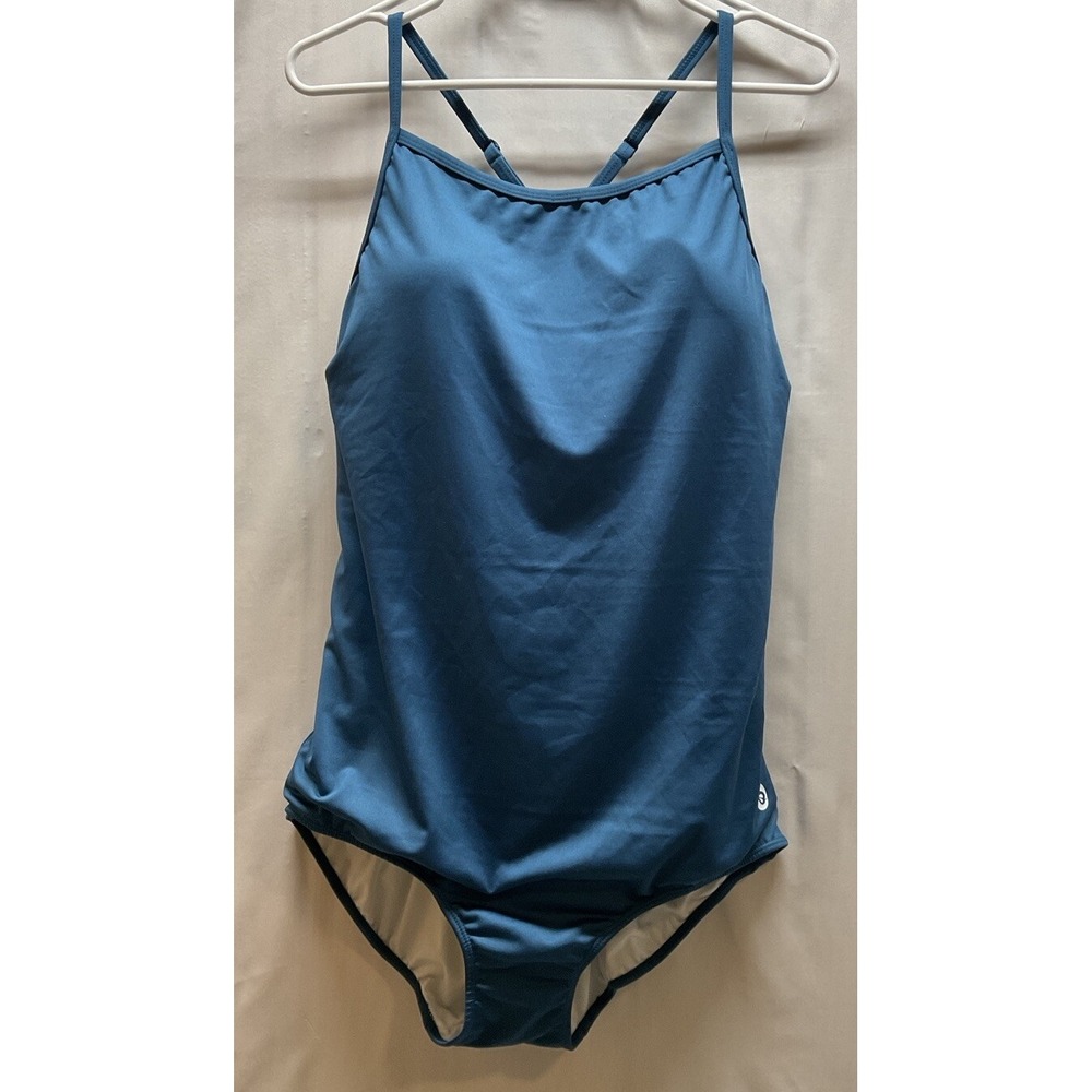 NWT Women's Baleaf Athletic Training 1 Piece Swimsuit Adjustable Steel Blue 44
